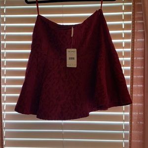 Free people red cheetah skirt